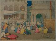 Charles W. Bartlett Amritsar [India], color woodblock print by Charles W. Bartlett, 1916, Honolulu Academy of Arts oil